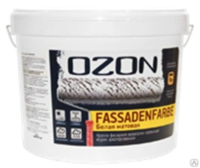 Краска фасадная OZON Fassadenfarbe ВД-АК-112СМ-3,6 С (бесцветная)  морозостойкая